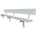 Gt Grandstands By Ultraplay 15' Aluminum Team Bench w/ Back, In Ground Mount BE-PB01500